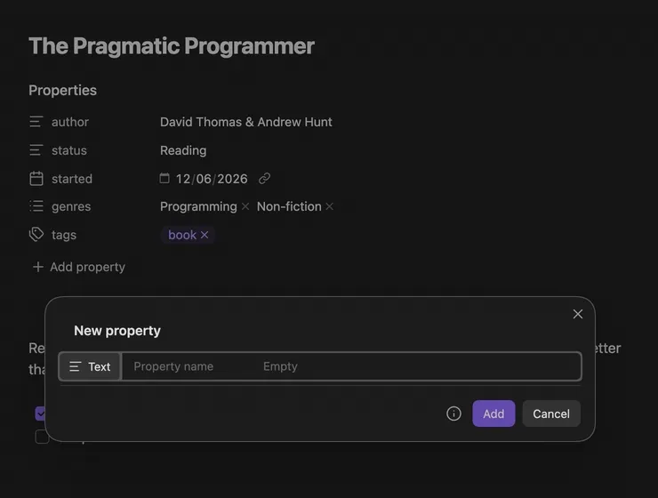 Creating a rating property: the key autocompletes, and the widget switches to Number automatically